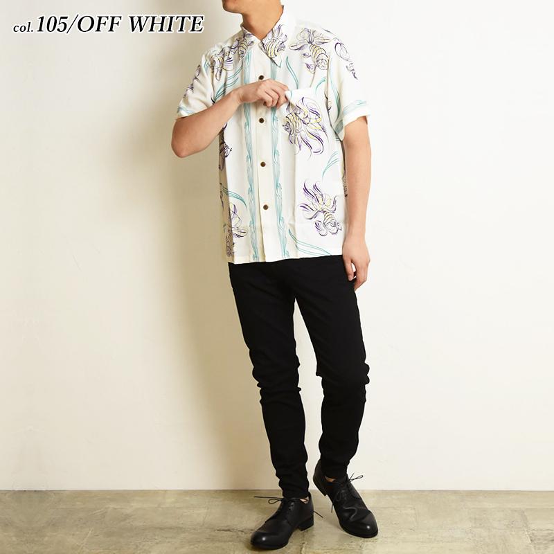 SUN SURF サンサーフ KEONI OF HAWAII ケオニオブハワイ アロハシャツ GOLD FISH BOWL 金魚 ピンストライプ 和柄 国産 日本製 SS38718 SUN SURF サンサーフ KEONI OF HAWAII ケオニオブハワイ アロハシャツ