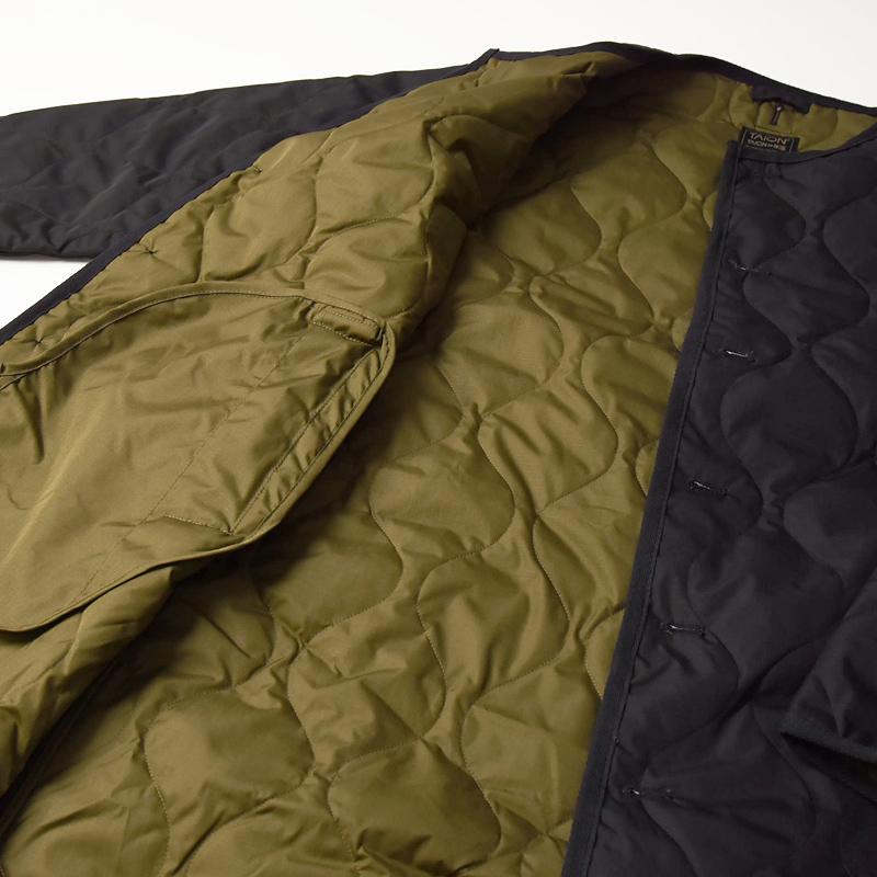 TAION タイオン ミリタリー ダウンコート クルーネック スナップボタン レディース キルティング コート インナー TAION-104BML | TAION | 10