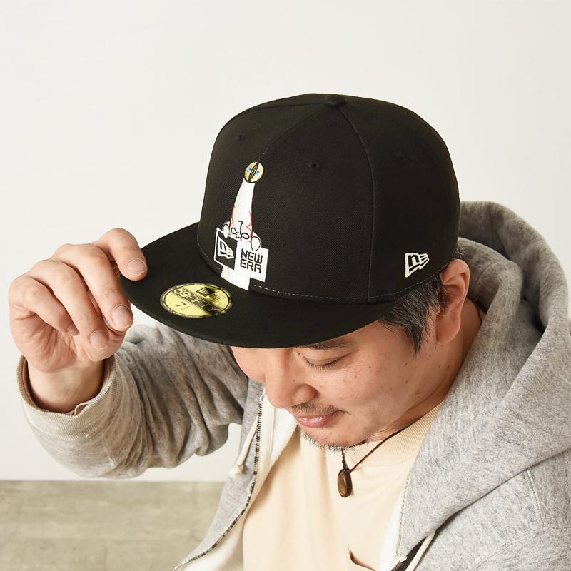 NEW ERA 太陽の塔 岡本太郎 刺繍 キャップ 黒 7 3/8 59FIFTY Taro Okamoto 岡本太郎 太陽の塔 ボックスロゴ ブラック