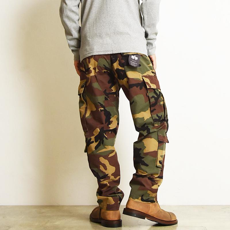ALPHA INDUSTRIES INC迷彩カーゴパンツ 複数ポケット ALPHA INDUSTRIES INC (アルファインダストリーズ) 迷彩柄