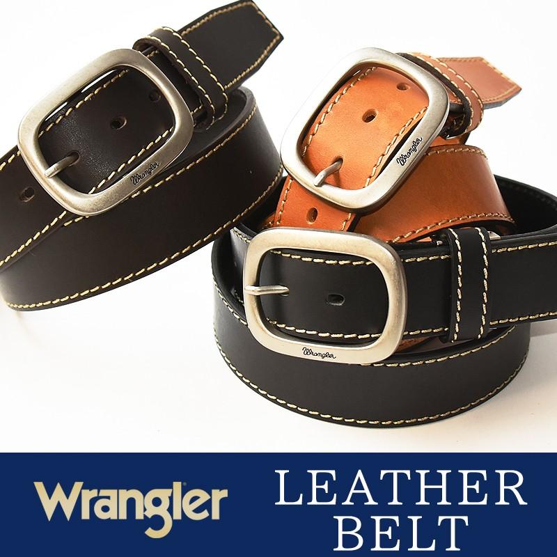 Wrangler ラングラー サイドステッチ オイルド加工 レザー ベルト
