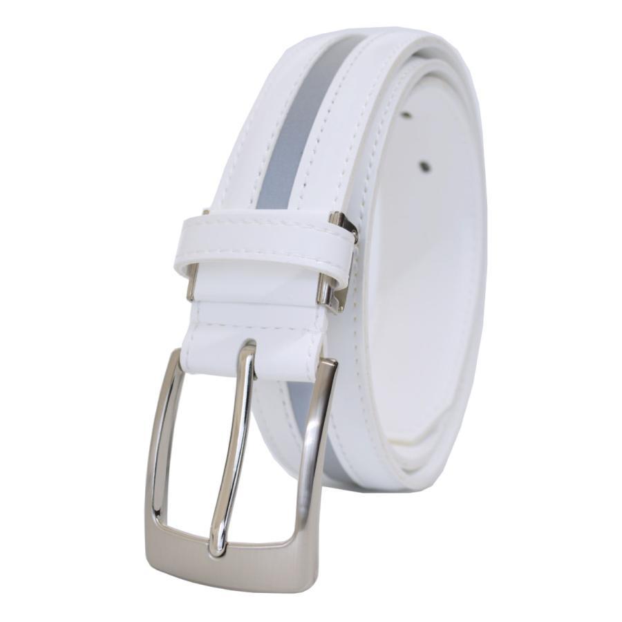 ベルト メンズ リフレクト付きゴルフ 約100cm対応 黒 グレー 白 紺