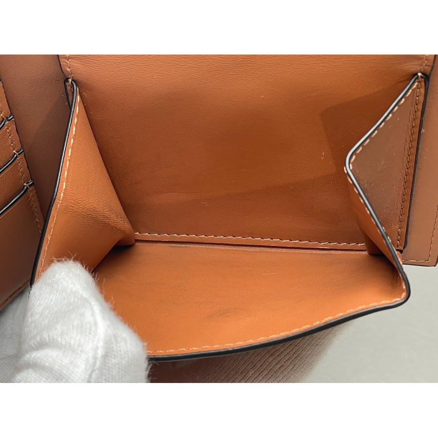 【中古品】LOEWE ロエベ 二つ折り財布 C499501X01 メンズ コインウォレット ミニ財布 リピートアナグラム ブラウン｜gerberayachiyo｜04