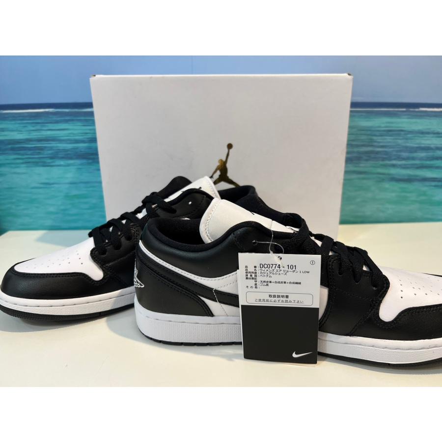 【未使用品】ナイキ NIKE WMNS AIR JORDAN 1 LOW BLANC 黒 スニーカー エア ジョーダンワン 靴｜gerberayachiyo｜05