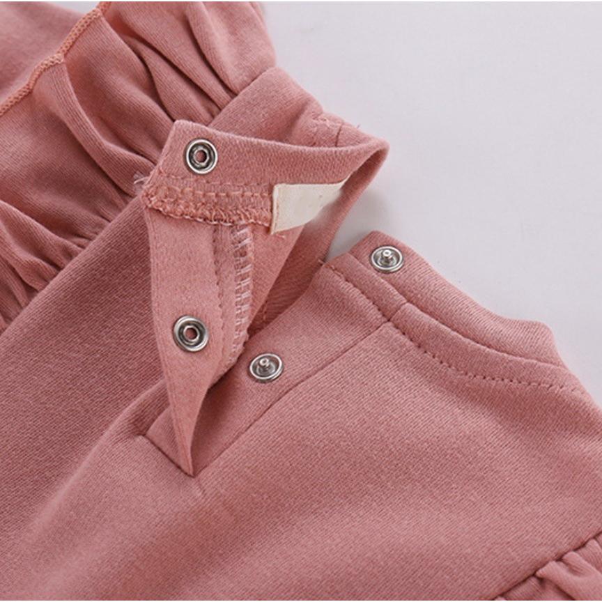 ロンパース 女の子 長袖 60 70 80 90 ベビー服 かわいい フリル くすみ 
