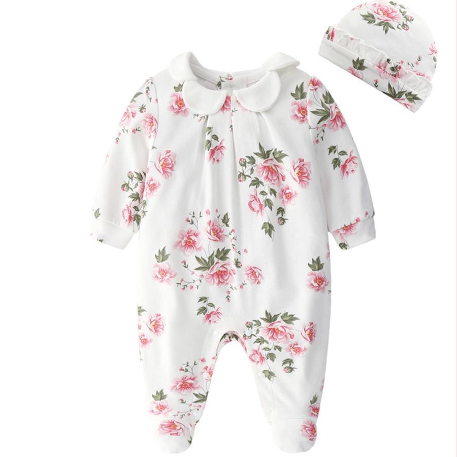 ロンパース 女の子 春 足つき 長袖 花柄 70 80 帽子付き えり ベビー服 赤ちゃん かわいい 上品 G0944 Germeyshop 通販 Yahoo ショッピング