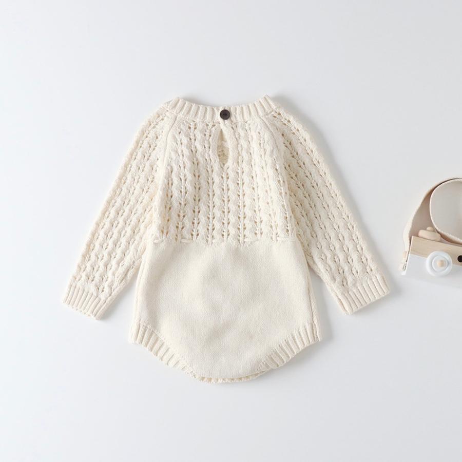 レビューで送料無料 ロンパース 男の子 女の子 長袖 60 70 80 90 ベビー服 かわいい おしゃれ ホワイト 白 ニット 透かし編み Wantannas Go Id