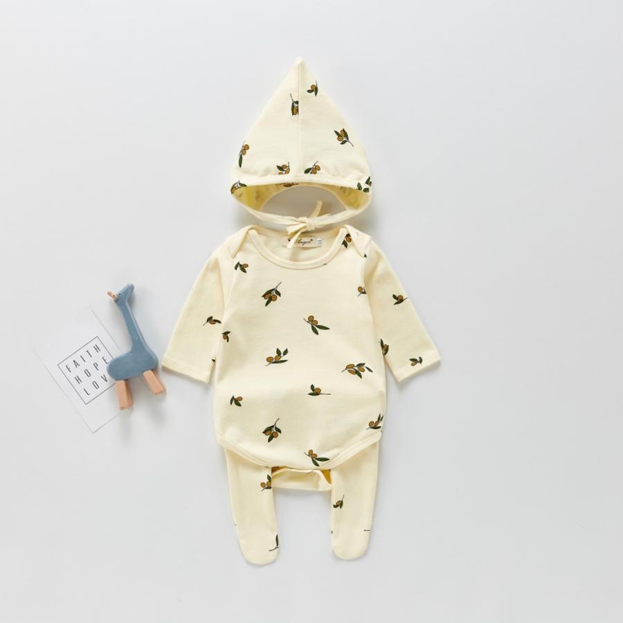 ベビー服 女の子 60 70 80 90 ロンパース パンツ ズボン ボンネット付き レモン 花柄 3点セット 韓国 海外 出産祝い ギフト G0993 Germeyshop 通販 Yahoo ショッピング