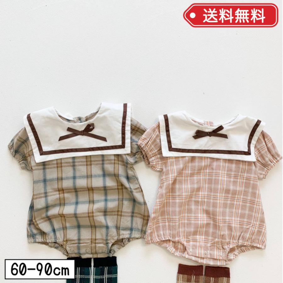 ロンパース 女の子 半袖 60 70 80 90 夏 ベビー服 チェック リボン ベビー服 赤ちゃん G0998 Germeyshop 通販 Yahoo ショッピング