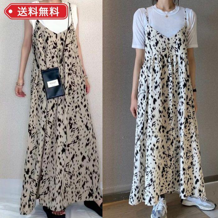 人気no 1 本体 ワンピース キャミソール 春 春夏 夏 おしゃれ かわいい ロング マキシ ロングワンピース マキシワンピース レオパード 柄 体型カバー Aynaelda Com