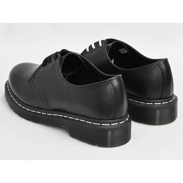 【並行輸入品】 Dr.Martens 1461 WHITE STITCH 3EYE GIBSON SHOE 【ドクターマーチン 3 アイ ギブソン シューズ ホール】  BLACK SMOOTH | Dr.Martens | 01
