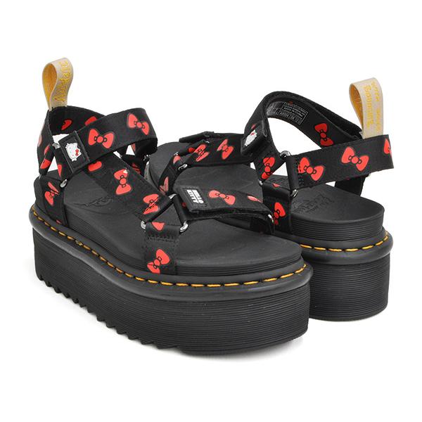 Dr.Martens VEGAN SANDAL HELLO KITTY 【ドクターマーチン ハローキティ プラットフォーム サンダル 厚底】  BLACK - RED｜gettry