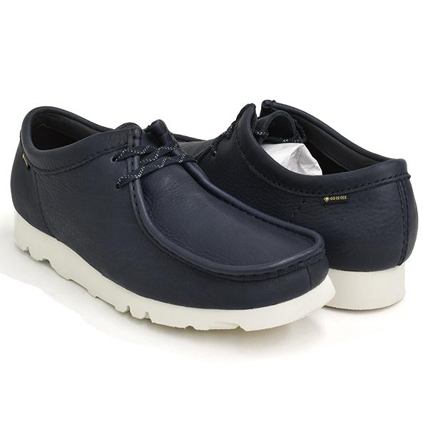 Clarks WALLABEE GTX 【クラークス ワラビー ゴアテックス GORE-TEX 防水透湿性素材】 NAVY LEATHER (WIDTH:G)｜gettry