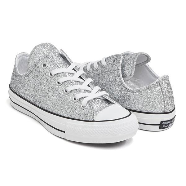 CONVERSE ALL STAR 100 GLITTER OX 【コンバース オールスター 100周年 グリッター オックス シルバー 銀】 SILVER (1CL484)｜gettry