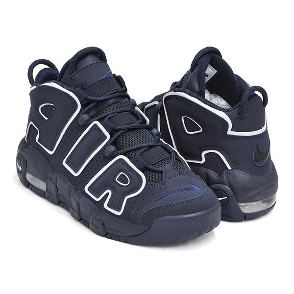 NIKE AIR MORE UPTEMPO (GS) 【ナイキ エア モア アップテンポ グレード スクール モアテン】 OBSIDIAN / OBSIDIAN - WHITE｜gettry