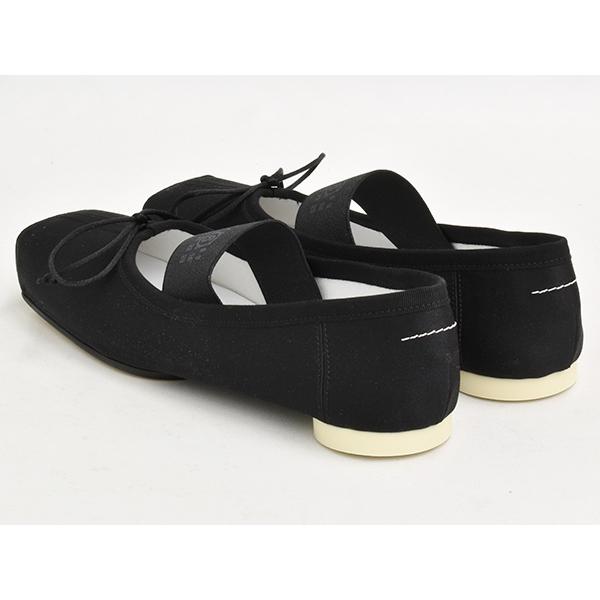 【並行輸入品】MM6 Maison Margiela BALLET FLAT SHOE 【エムエム6 メゾン マルジェラ バレエ フラット シューズ】 BLACKの画像