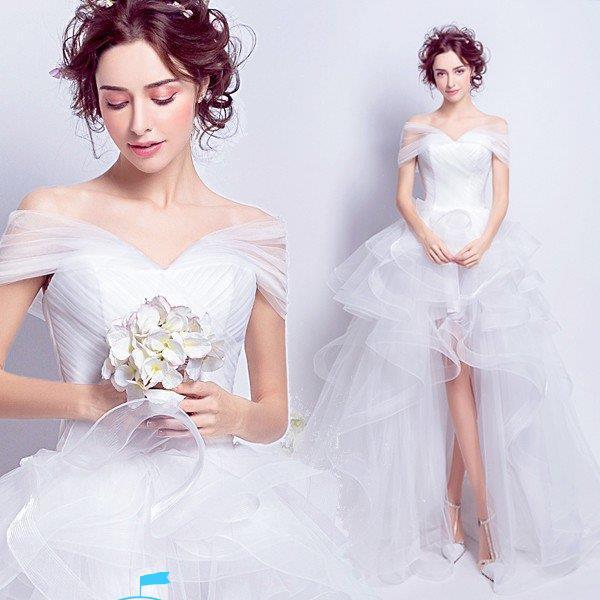 ウエディングドレス ウェディングドレス 安い トレーンドレス 花嫁 前ミニ ウェディングドレス 二次会 ロングドレス 結婚式 二次会 パーティードレス ブライダル Dress 花嫁 Jhlf Bjm 披露宴 Wedding Getゆたか