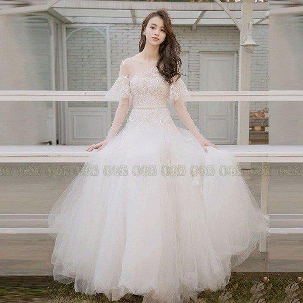 Aラインドレス ウェティグドレス ロングドレス おしゃれ 結婚式 海外挙式 パーティードレス 安い