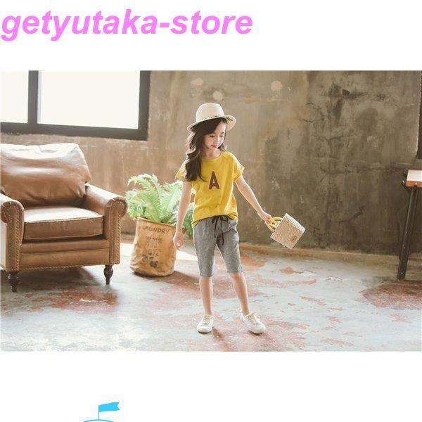子供服 セットアップ 女の子 キッズ 半袖 春夏 夏着 上下セット 2点セット 韓国子供服 ジュニア ズボン チェック柄 可愛い おしゃれ 通学着 秋冬新作 期間限定送料無料