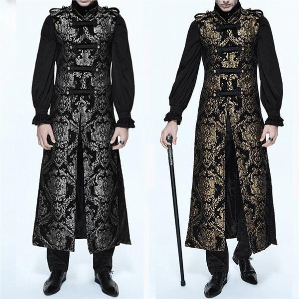 海外最新 中世貴族風 舞台 豪華 メンズ 服 チョッキ風 コート 無袖コート ロングコート 演劇服 ステージ衣装 ゴールド シルバー 人気no 1 本体 Atempletonphoto Com