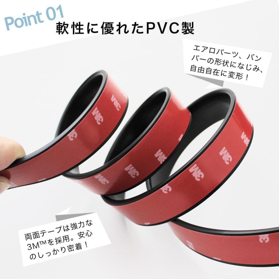 ガリ傷防止 アンダーガード「ブラック 黒 / ホワイト 白」 すべらせて衝撃を逃がす キズ防止 ヒビ割れ防止  エアロガード バンパーガード ローダウン 軟質PVC製 | G-FACTORY | 07