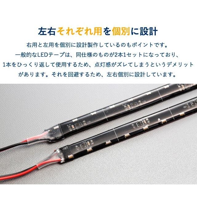 G-FACTORY 昼間でも明るいシーケンシャルウインカー 流れるウインカー LED テープライト 12V 60センチ 45連 2本入り シリコン 簡単取付  送料無料 | G-FACTORY | 11