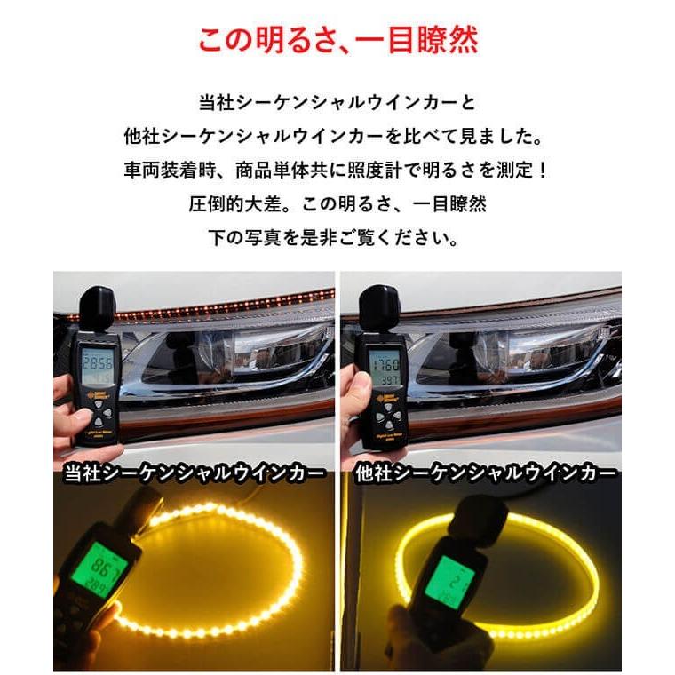 G-FACTORY 昼間でも明るいシーケンシャルウインカー 流れるウインカー LED テープライト 12V 60センチ 45連 2本入り シリコン 簡単取付  送料無料 | G-FACTORY | 02