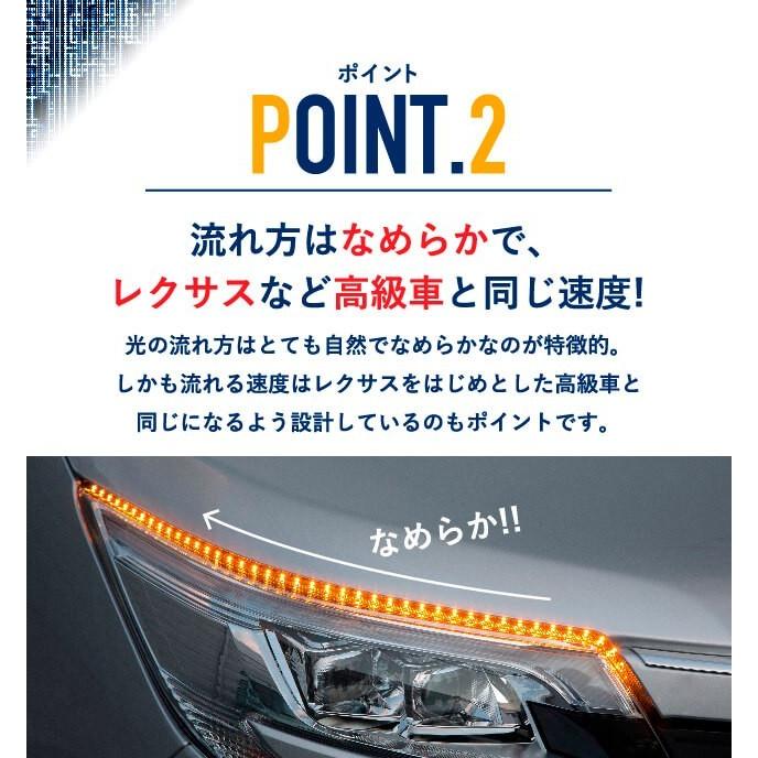 G-FACTORY 昼間でも明るいシーケンシャルウインカー 流れるウインカー LED テープライト 12V 60センチ 45連 2本入り シリコン 簡単取付  送料無料 | G-FACTORY | 04
