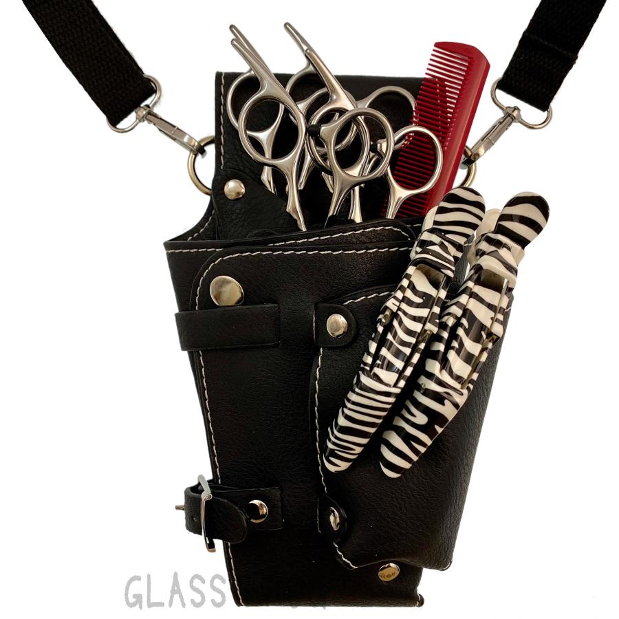 シザーケース レギュラータイプ PUレザー ハサミ5丁収納 送料無料 美容
