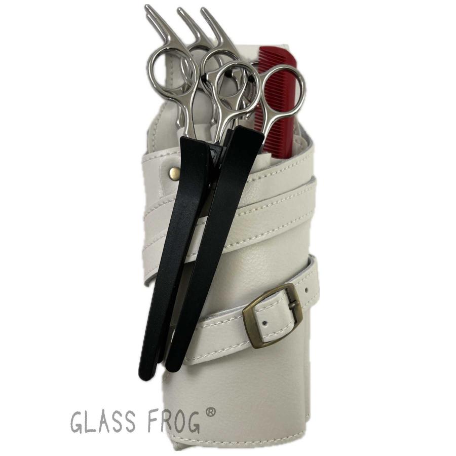 本革シザーケース スリムタイプ 本革ベルト付 送料無料 ハサミ5丁 美容