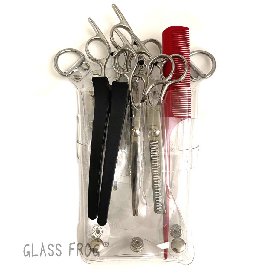 シザーケース 中身の見える シザーケース 6丁挿し 透明 クリア 4Colors