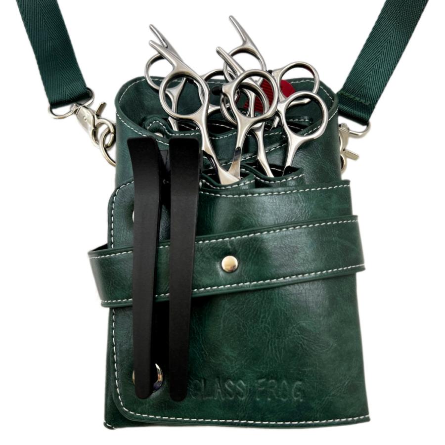 シザーケース 6丁挿し PUレザー 美容師 トリマー : GLASS FROG - 通販