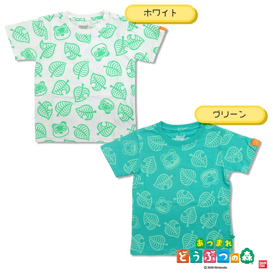 あつまれどうぶつの森 子供服 キッズ グッズ 木の葉 総柄 Tシャツ ジュニア 子供服 あつ森 あつもり キャラクター 半袖 ティーシャツ 女の子 男の子｜gfshoes｜05