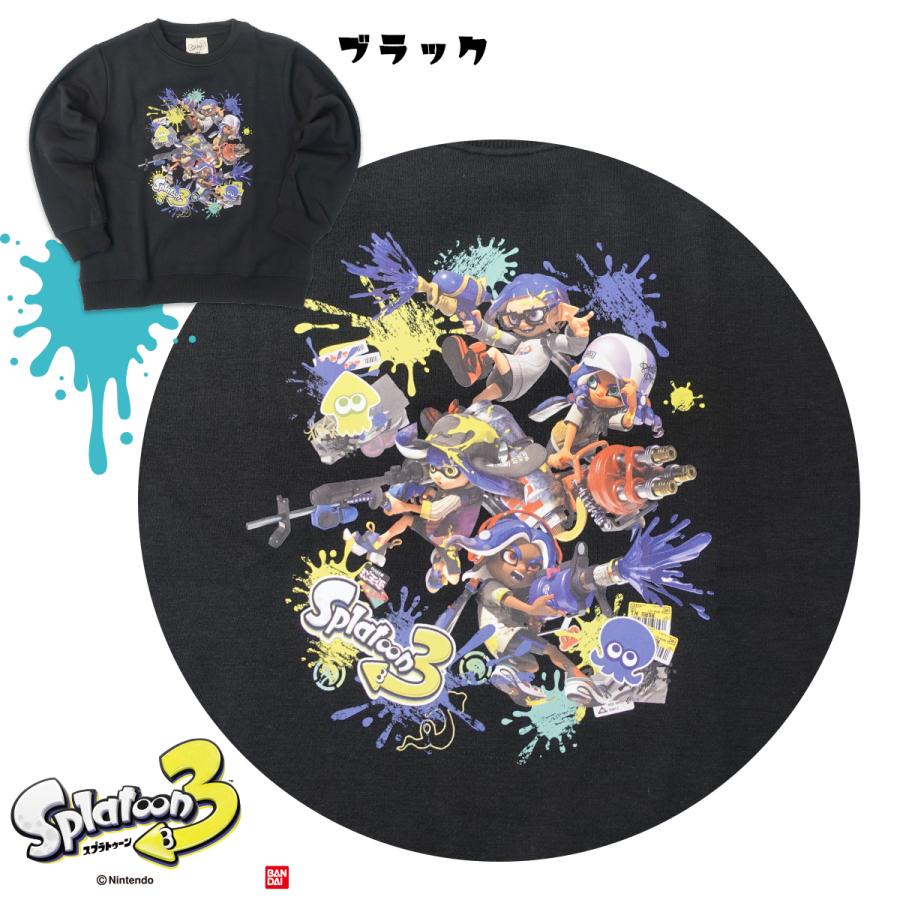 スプラトゥーン3 Splatoon3 子供服 キッズ トレーナー プリント グッズ スウェット プルオーバー 長袖 裏起毛 イカ｜gfshoes｜07