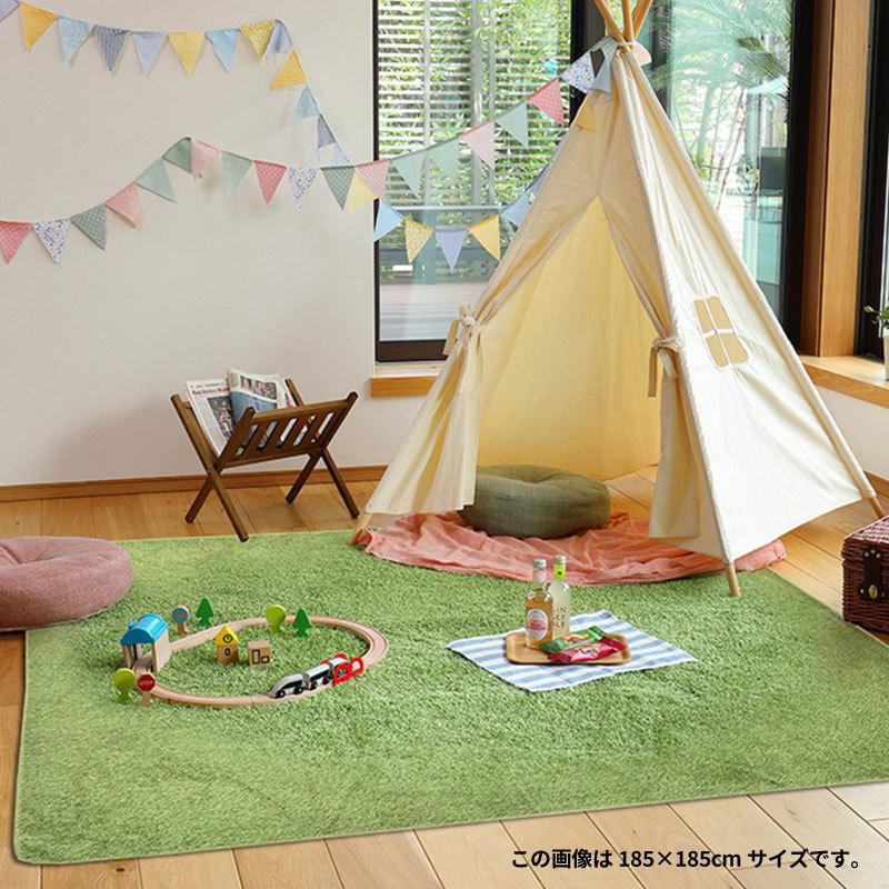 ラグマット ラグ カーペット 185 240 グリーン 芝生風 人工芝 厚手