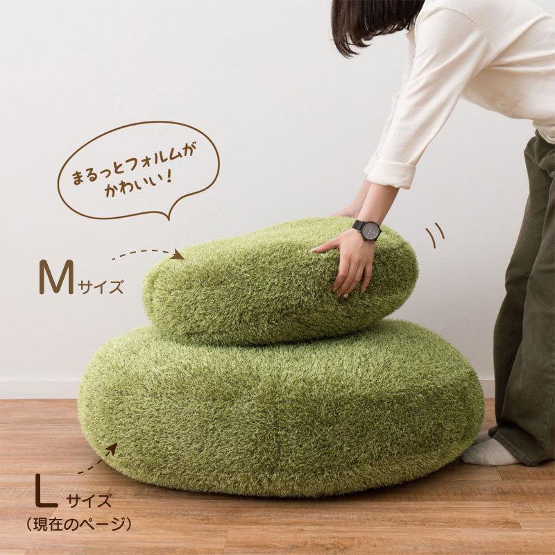 クッション 芝生風 円形 丸型 Lサイズ 90cm グリーン 人工芝 おしゃれ