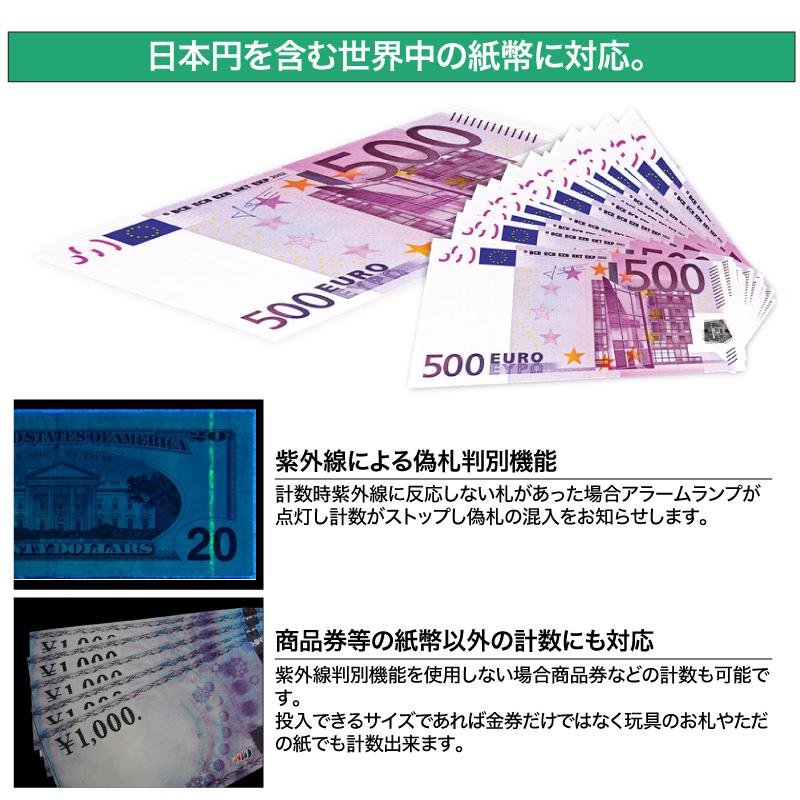 マネーカウンター 自動紙幣計算機 高速 デジタル表示 金券 紙幣