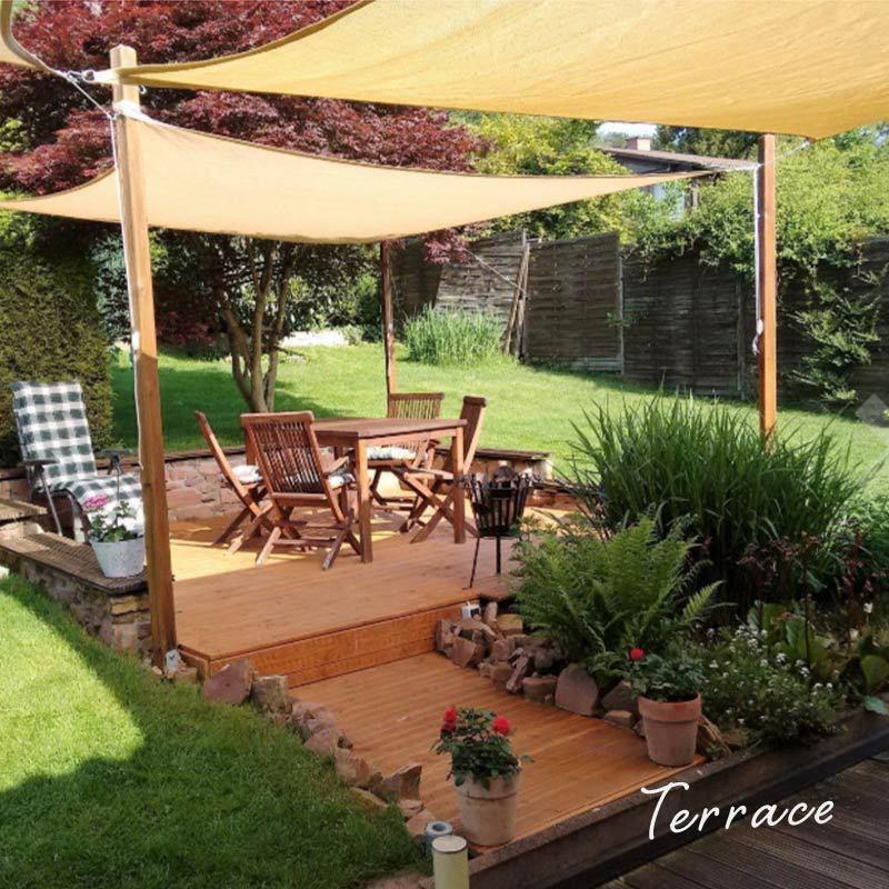 サンシェード シェード 3m×4m ベランダ 庭 ウッドデッキ 窓 防水 撥水