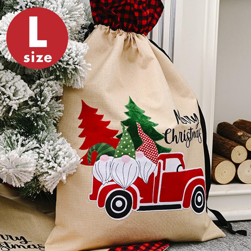 最高級のスーパー 送料無料 ラッピング 袋 クリスマス プレゼント用 巾着袋 サンタ 麻 ラッピング用品 贈り物 梱包 包装 かわいい 競売 サンタクロース おしゃれ