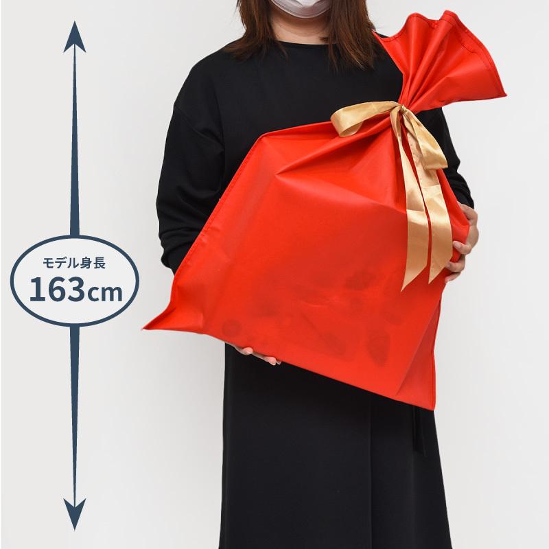 プレゼント 袋 特大 大きい クリスマス 誕生日 ラッピング かわいい おしゃれ 80センチ 60センチ 80cm 60cm 不織布 リボン 赤 レッド｜ggbank｜02