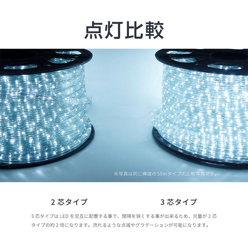 イルミネーション 屋外 LED ライト 600球 10m 3芯 チューブ