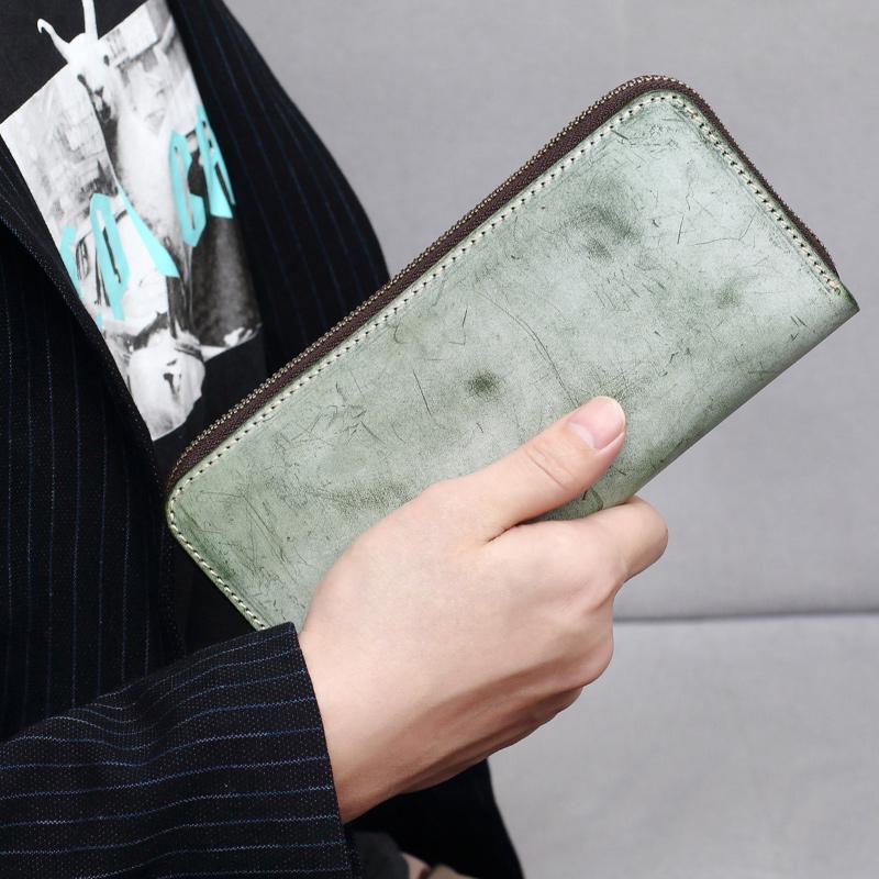 ブライドルレザー 長財布 ラウンドファスナー 本革 メンズ