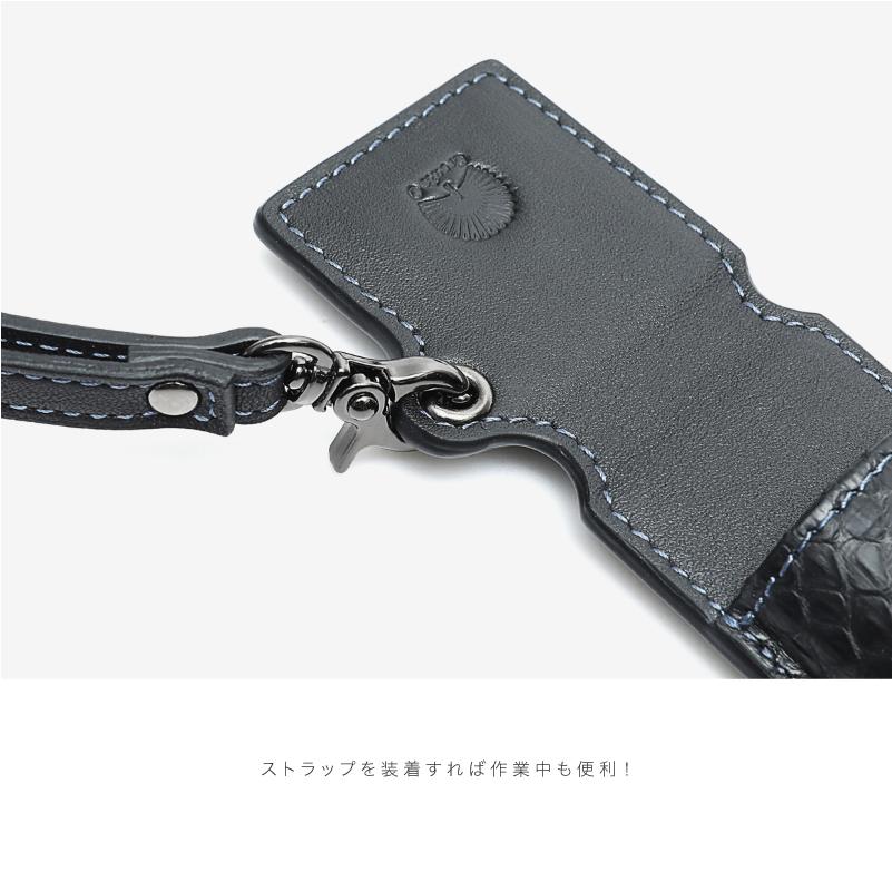 ガンゾ GANZO クロコ ストラップ付き ペンケース ペンホルダー 未使用 筆記具好きにはたまらない要素が散りばめられたペンケース