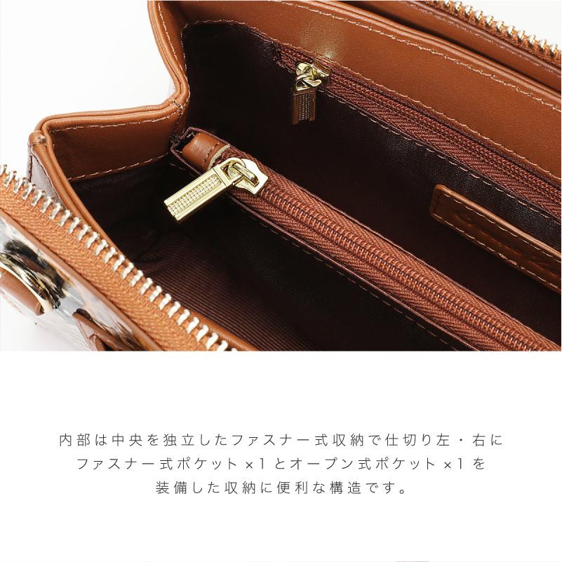 ポケットショルダーバッグ 茶 ブラウン ポシェット ベージュ 冬 レザー レースレディース Lace Ladies レザー調 多ポケット スクエア フラップ