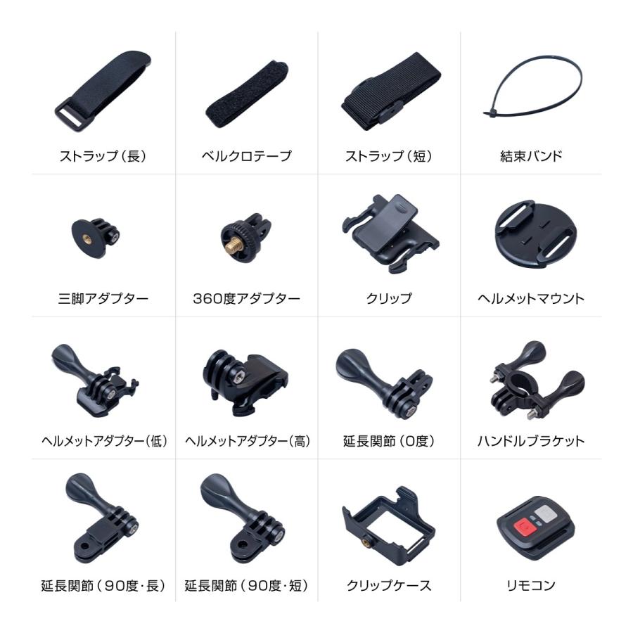 アクションカメラ 4K Wi-fi機能 動画 170°広角 魚眼レンズ 日本語説明