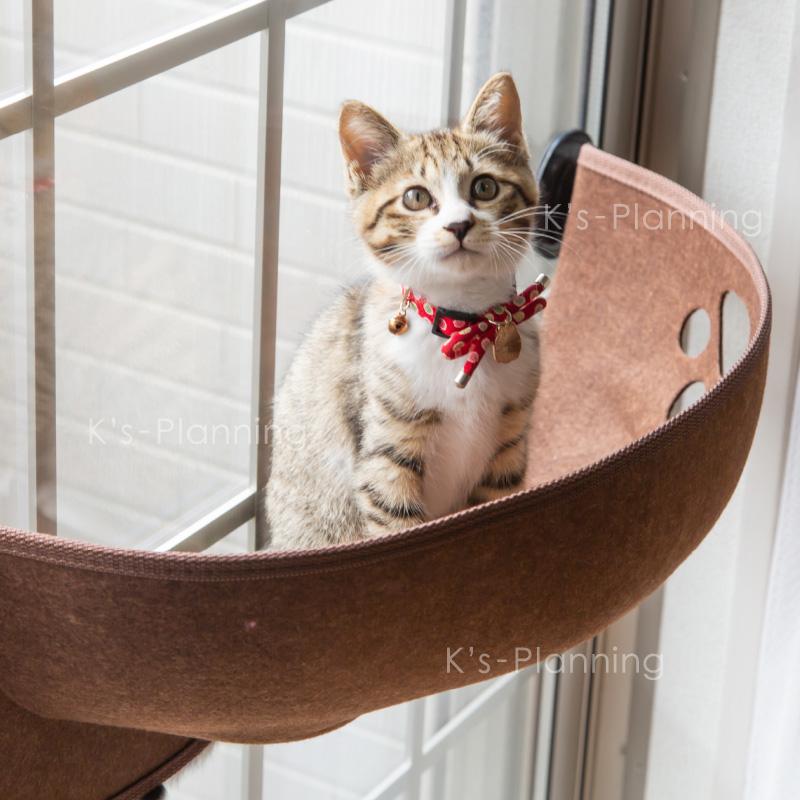 猫 ベッド ハンモック 窓 猫用ベッド 吸盤式 フェルト 対荷重10kg