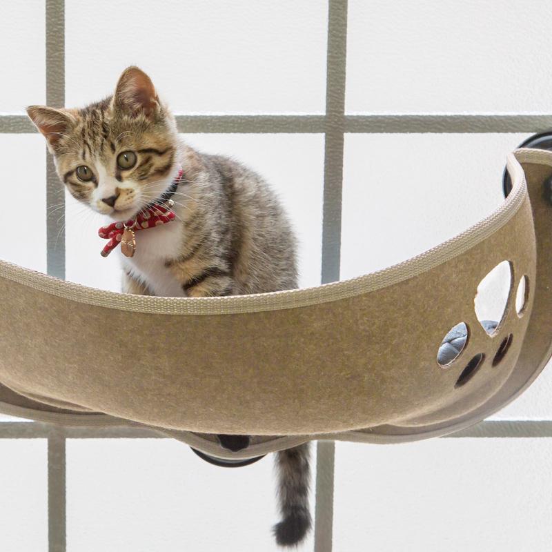 猫 ベッド ハンモック 窓 猫用ベッド 吸盤式 フェルト 対荷重10kg