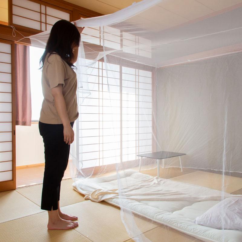 蚊帳 大型 吊り下げ 2.5m 4.5帖 4.5畳 底なし 大きい セミダブル