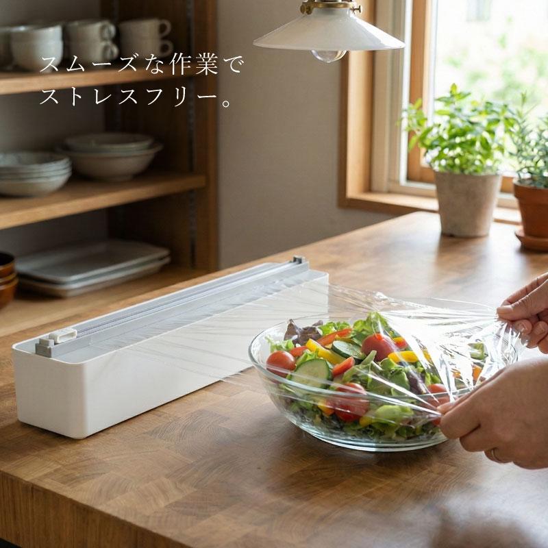 ⭐️ラップカッター スライド カッター付き ラップケース 冷蔵庫 磁気 ラップカッター ラップホルダー ラップケース スライド マグネット