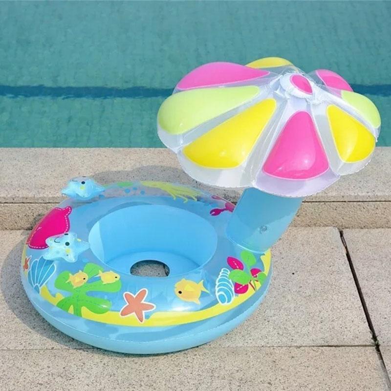 浮き輪 子供 フロート 足入れ ボート うきわ 浮輪 屋根付き シェード